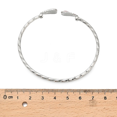 Brass Micro Pave Clear Cubic Zirconia Cuff Bangles for Women BJEW-B145-08G-03-1