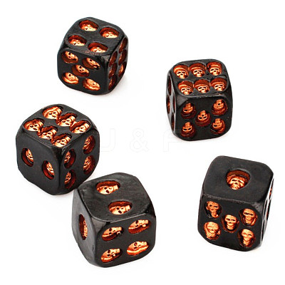 Resin 6 Sided Dices SKUL-PW0002-100B-1