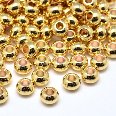 Brass Flat Round Spacer Beads X-KK-M085-18G-NR-1