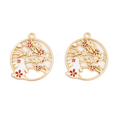 Rack Plating Alloy Enamel Pendants FIND-A040-05A-G-1