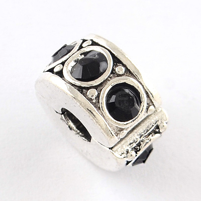 Brass Rhinestone European Clasps KK-N291-01AS-04-1