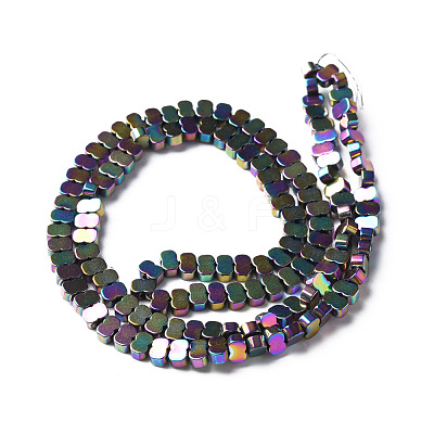 Electroplate Rainbow Color Non-magnetic Synthetic Hematite Beads Strands G-N337-03-1