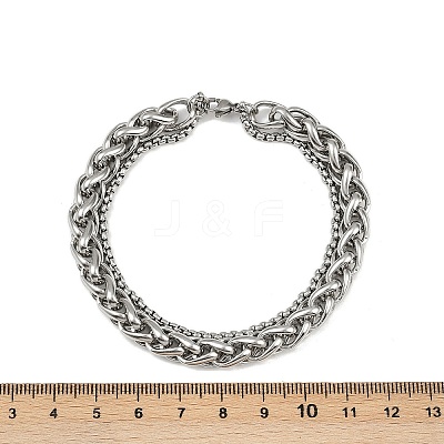 201 Stainless Steel Cuba Style Chian Bracelet for Men BJEW-B138-06P-04-1