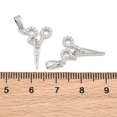 Brass Micro Pave Clear Cubic Zirconia Pendants CU-CBA9AB3-19P-1