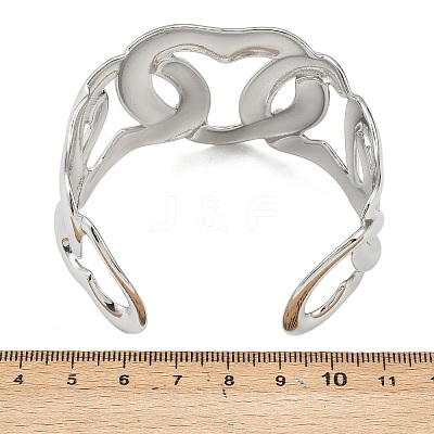 Hollow 304 Stainless Steel Cuff Bangles for Women BJEW-P370-04P-1