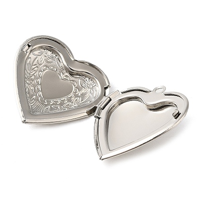 Rack Plating Brass Locket Pendants KK-M263-02B-P-1
