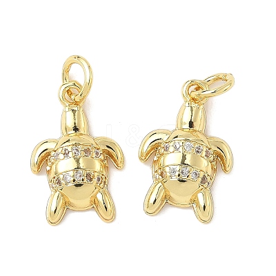 Brass Micro Pave Cubic Zirconia Pendants KK-I355-01G-02-1