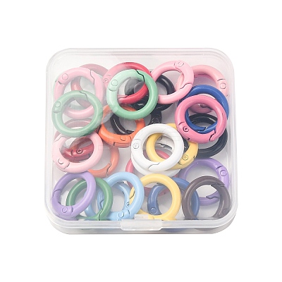 30Pcs 15 Colors Zinc Alloy Spring Gate Rings FIND-PH0006-47-1