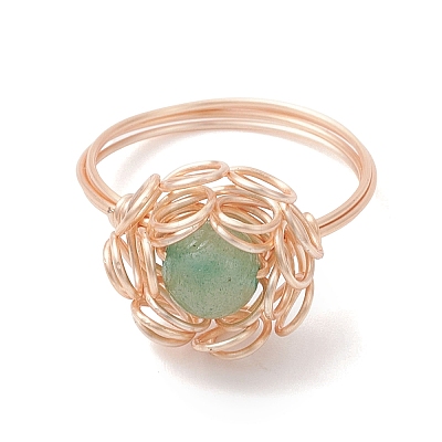 4Pcs 4 Styles Gemstone Finger Rings RJEW-TA00235-01-1