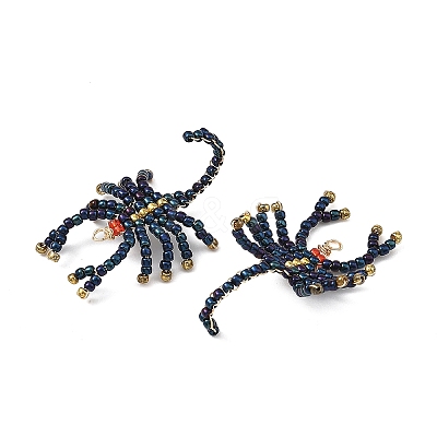 Glass Seed Beaded Pendants PALLOY-MZ01425-1