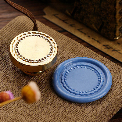 Golden Plated Wax Seal Brass Stamp Head AJEW-C031-01C-1