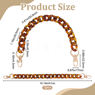 2Pcs Resin Curb Chain Bag Extension Chains FIND-BBC0002-50A-1