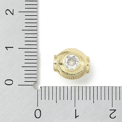 Rack Plating Brass Micro Pave Cubic Zirconia Beads KK-A220-24D-G-1