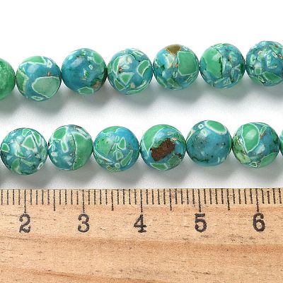 Dyed Synthetic Imperial Jasper Beads Strands G-C168-02C-1