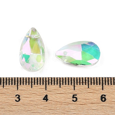 Faceted Teardrop Glass Pendants GLAA-O008-A25-1