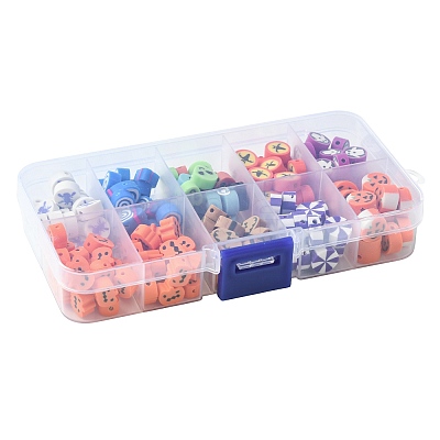 198Pcs 9 Styles Halloween Theme Handmade Polymer Clay Beads CLAY-FS0001-44-1