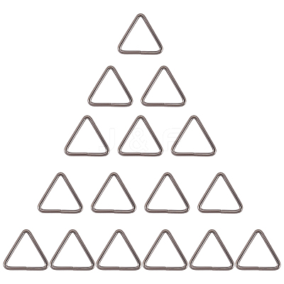 16Pcs Triangle Iron Linking Rings IFIN-CL0001-07B-1