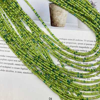 Ethnic Style Acrylic Seed Beaded Multilayer Necklaces & Teardrop Dangle Earrings Sets WGF31E6-01-1