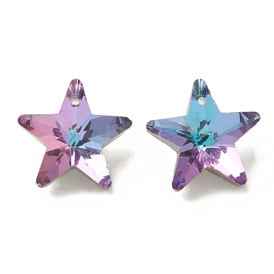 Electroplate Glass Pendants GLAA-A008-02-1