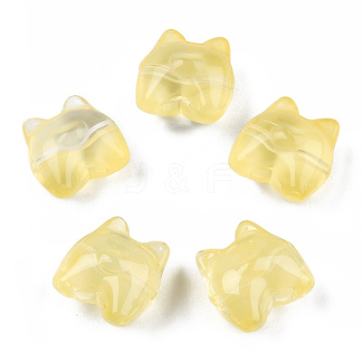 Transparent Spray Painted Glass Beads GLAA-N035-034-C05-1