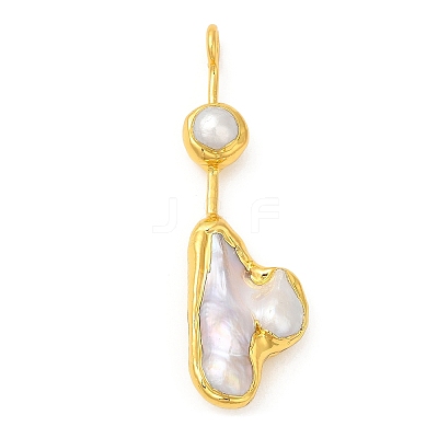 Golden Plated Brass Big Pendants KK-M251-08G-1