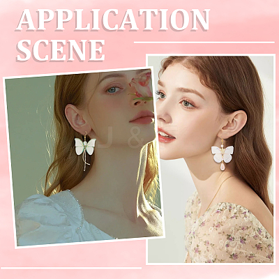 DIY Polyester Butterfly Dangle Earring Making Kits DIY-SC0026-62-1