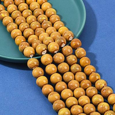 Handmade Fancy Antique Glazed Porcelain Ceramic Round Beads Strands PORC-L019-13mm-02-1