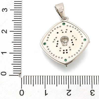 Brass Micro Pave Cubic Zirconia Pendants KK-S049-12P-1