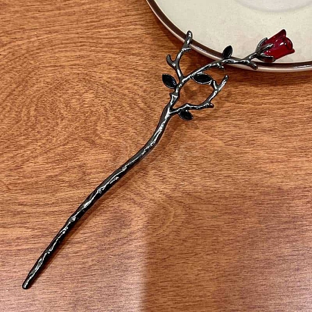 Flower Alloy Enamel Hair Pin Chopsticks PW-WGC914D-03-1