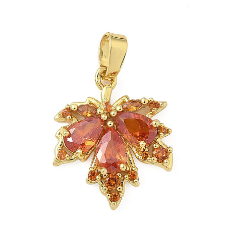 Brass Micro Pave Cubic Zirconia Pendants X-KK-H076-04G-1