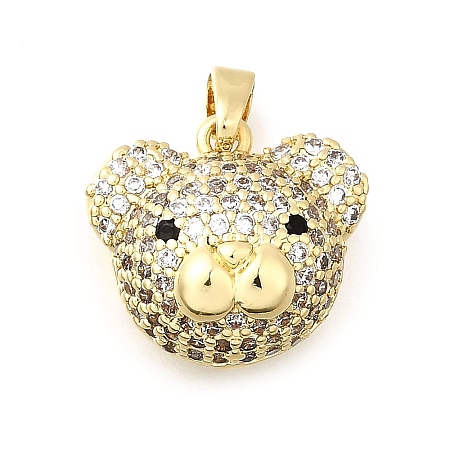 Brass Micro Pave Cubic Zirconia Pendants KK-P336-02A-G-1