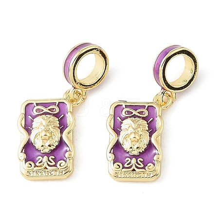 Brass Enamel European Dangle Charms KK-CBA6938-14G-02-1