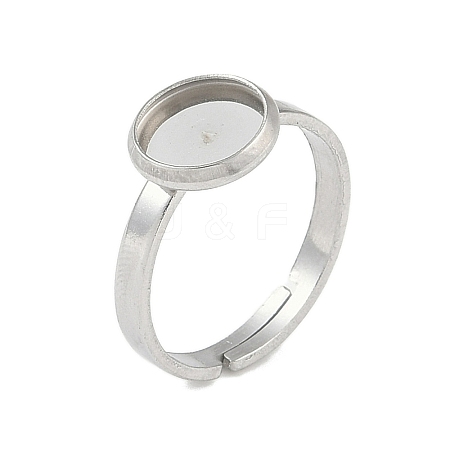 Non-Tarnish 304 Stainless Steel Adjustable Ring Components X-STAS-Z064-07P-02-1