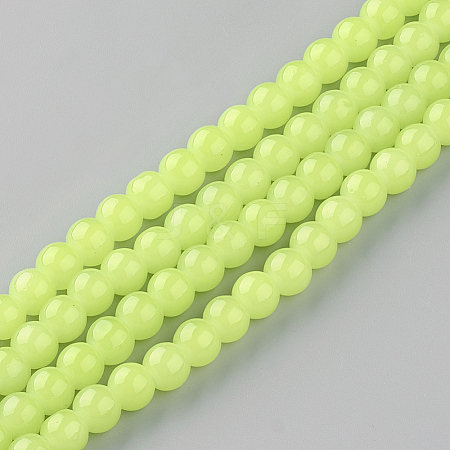 Baking Paint Imitation Jade Glass Round Bead Strands LS-DGLA-Q021-10mm-08-1