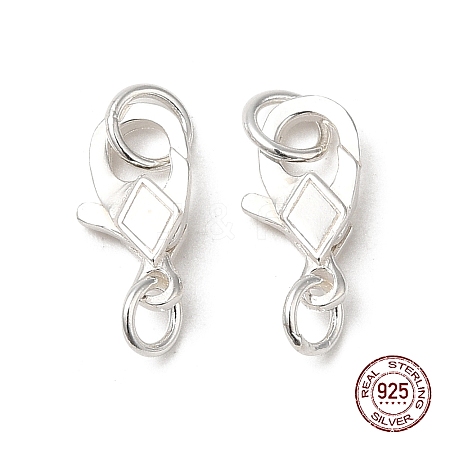925 Sterling Silver Lobster Claw Clasps with Jump Rings STER-D006-22S-1