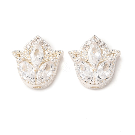 Brass Micro Pave Clear Cubic Zirconia Beads CU-CBAEC99-29S-1