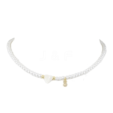 Brass Micro Pave Grade AAA Cubic Zirconia Letter Pendant Necklaces NJEW-JN04771-19-1