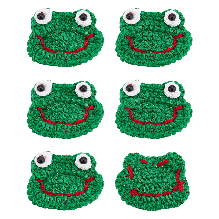 BENECREAT Frog's Head Shape Cartoon Style Polyester Knitted Costume Ornament Accessories DIY-BC0006-65-1