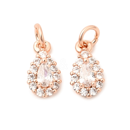 Brass Micro Pave Cubic Zirconia Charms LS-RB-I077-15RG-RS-1