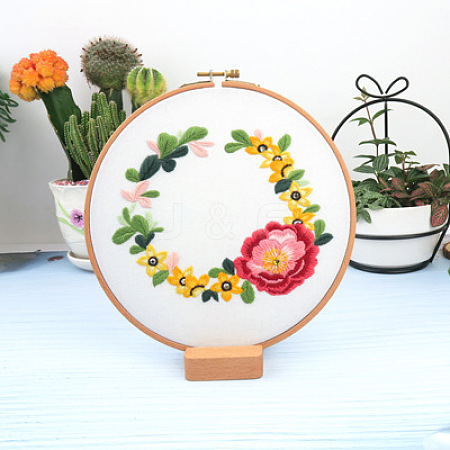 Flower Pattern DIY Embroidery Kit DIY-P077-116-1
