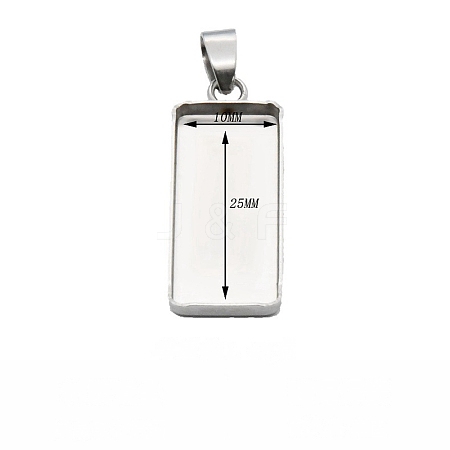 304 Stainless Steel Pendant Cabochon Settings STAS-WH0043-11P-01-1