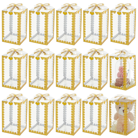 Folding Heart Print Transparent PVC Gift Packing Boxes CON-WH0085-192B-01-1