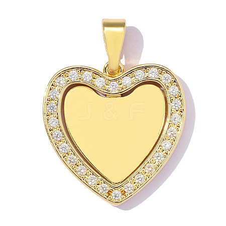 Brass Micro Pave Clear Cubic Zirconia Pendants CU-OY001-80G-1