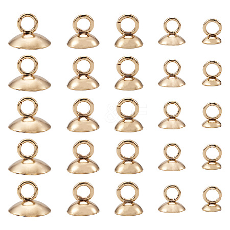 75pcs 5 Styles 304 Stainless Steel Bead Cap Pendant Bails STAS-CD0001-14-1