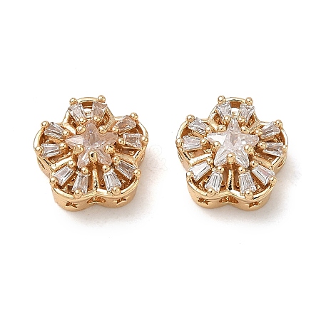 Brass Micro Pave Cubic Zirconia Beads CU-CBA3F77-08G-01-1