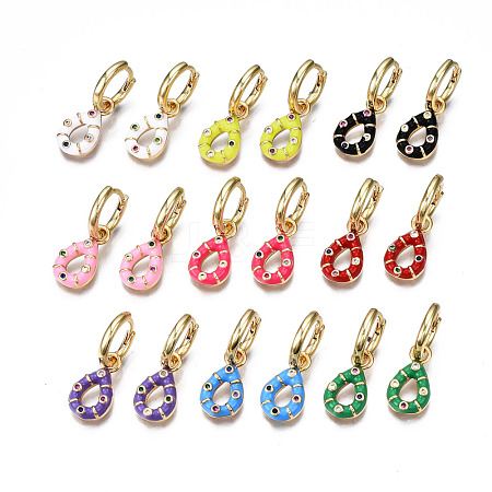 Brass Micro Pave Cubic Zirconia Huggie Hoop Earrings EJEW-T014-39G-NF-1