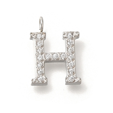 304 Stainless Steel Micro Pave Cubic Zirconia Pendants STAS-H228-06P-H-1