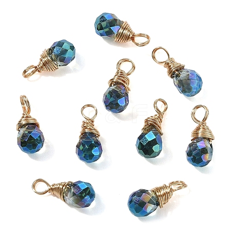 10Pcs Glass Pendants PALLOY-YW00130-02-1