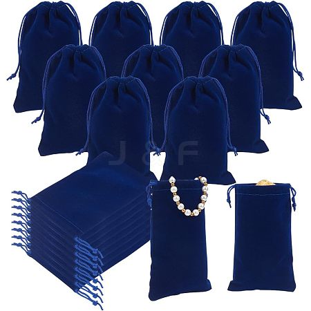 20Pcs Rectangle Velvet Drawstring Pouches TP-NB0001-62B-1