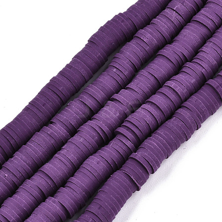 Handmade Polymer Clay Beads Strands CLAY-R089-6mm-046-1